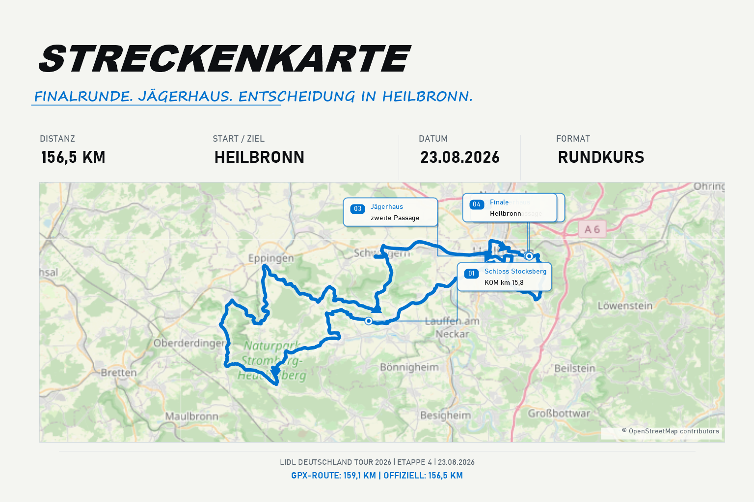 Streckenkarte Etappe 4: Heilbronn nach Heilbronn