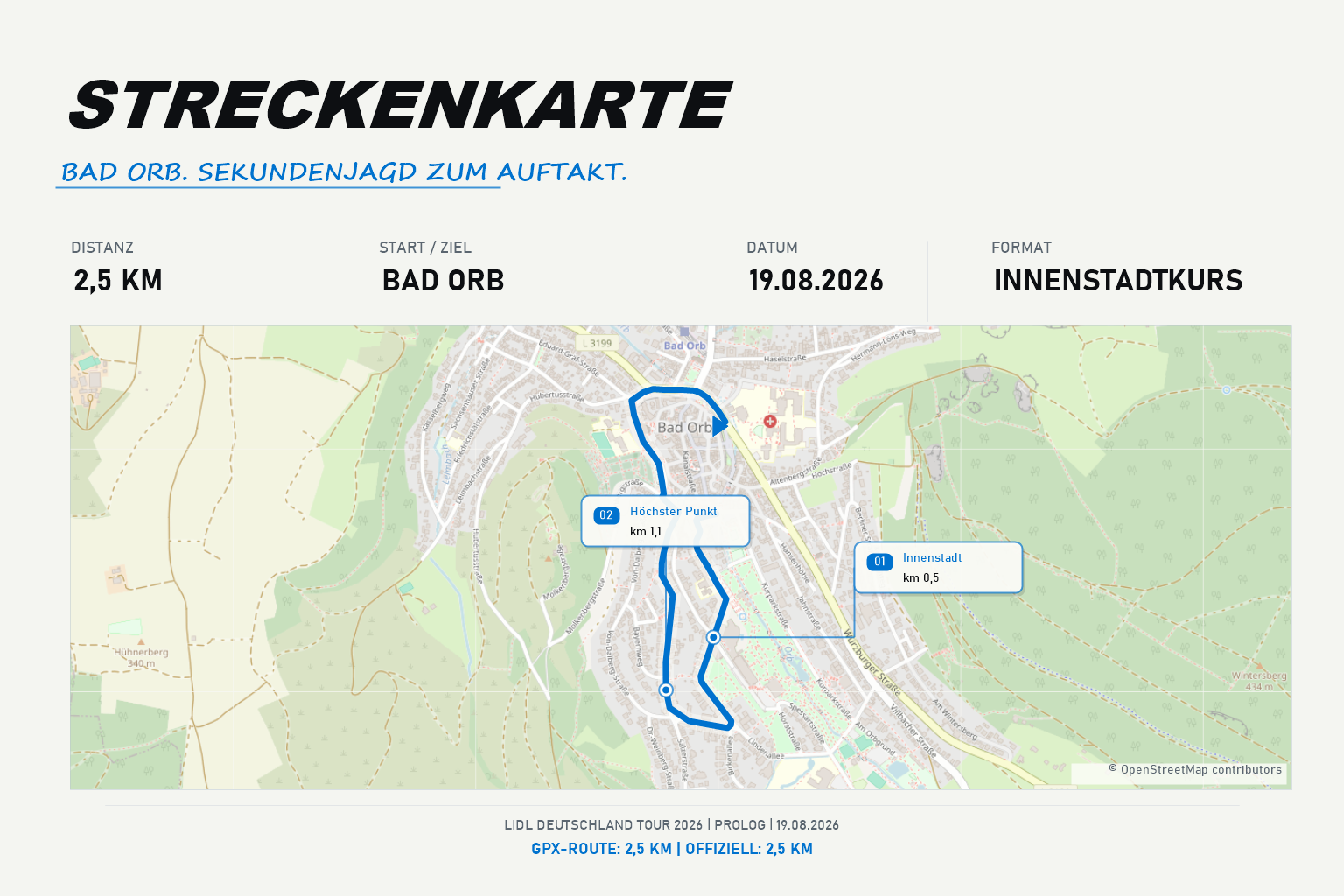 Streckenkarte Prolog: Bad Orb nach Bad Orb